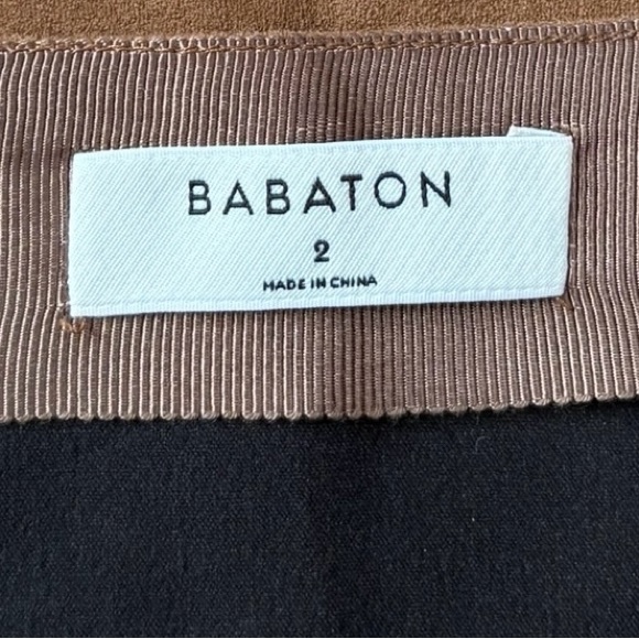 NEW, Babaton Aritzia, Faux Suede A-Line Mini Skirt Capsule Wardrobe, 2, Taupe - Picture 2 of 11